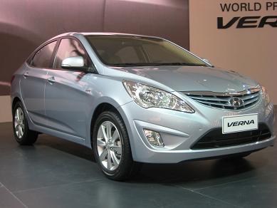 Hyundai Motor Co. launched a new compact car called Verna at the Beijing Auto Show.